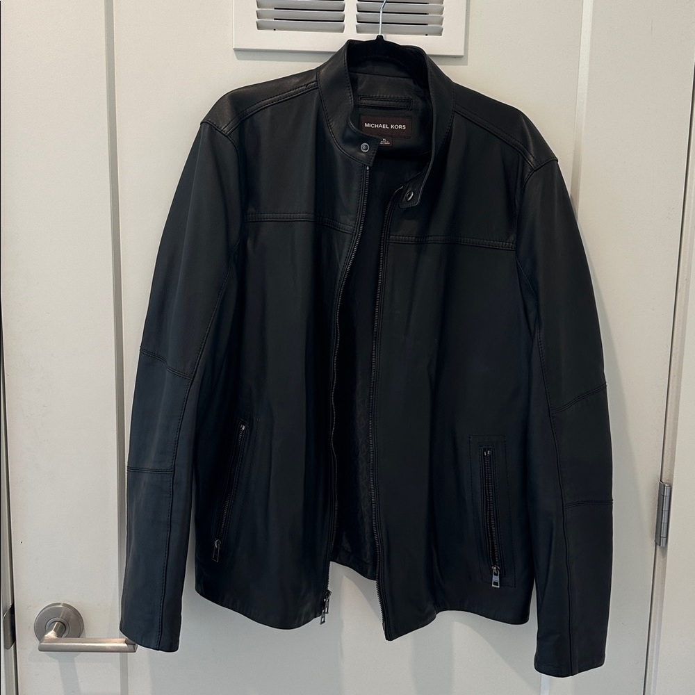 Michael Kors Black Leather Moto Jacket